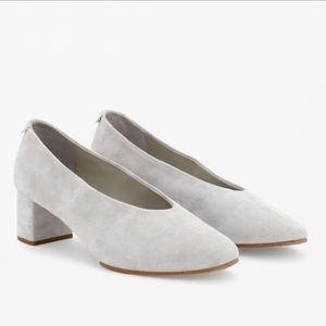 COS block heel suede shoes